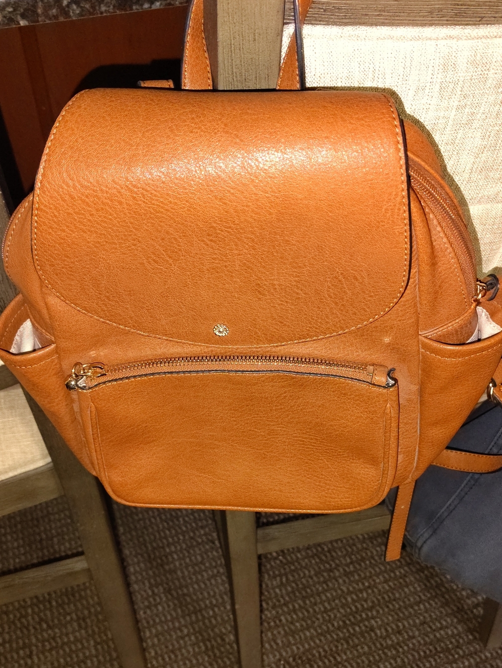 LC Lauren Conrad Tan Faux Leather Backpack